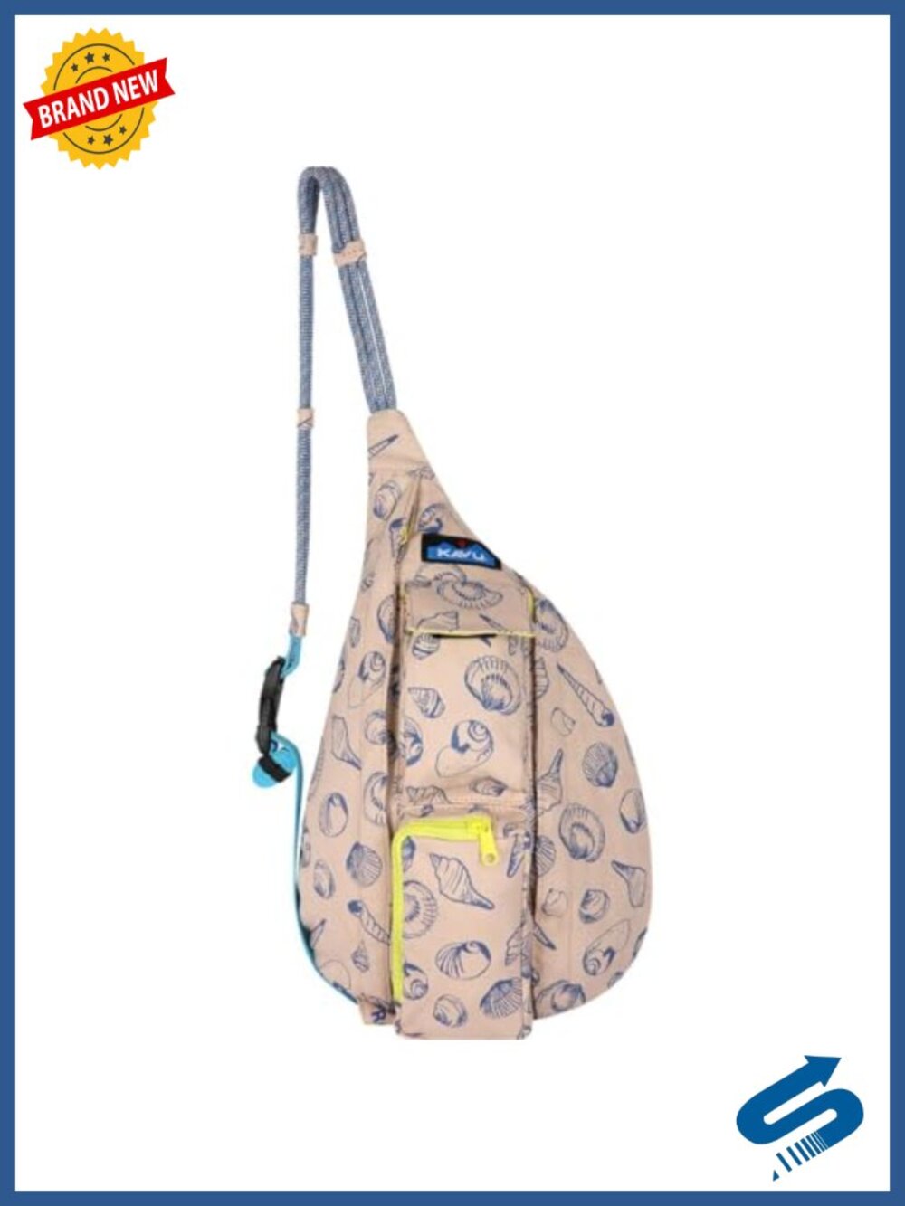 Canvas Crossbody Sling Bag with Rope Strap, 2 Zip Compartments, Adjustable,